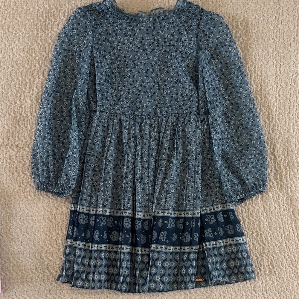 Tahari Blue Patterned Kids Dress